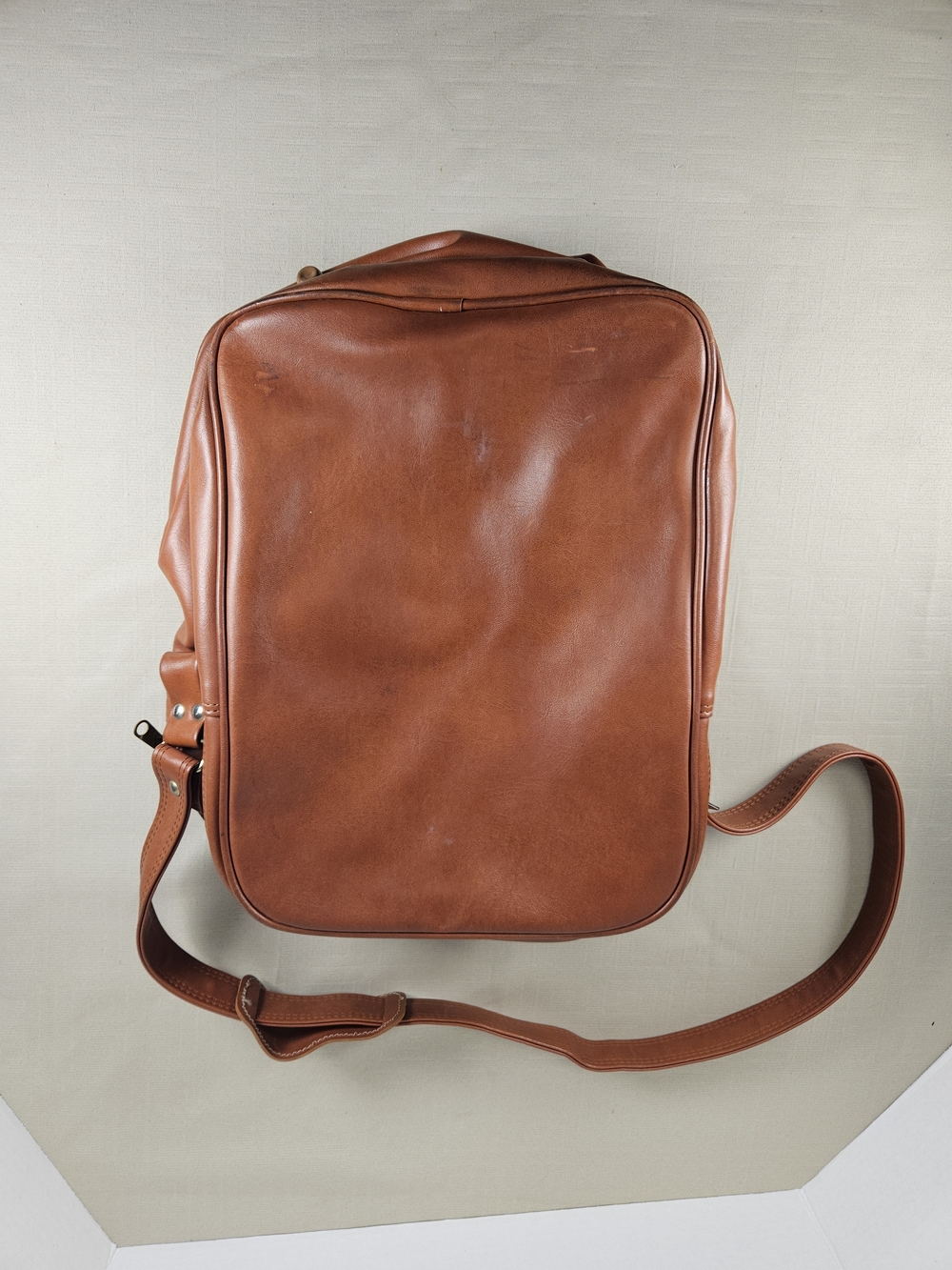 1960s-70s Chestnut Vinyl Samsonite Tote Shoulder Strap Bag/Carry On Luggage/Sams - Picture 7 of 16